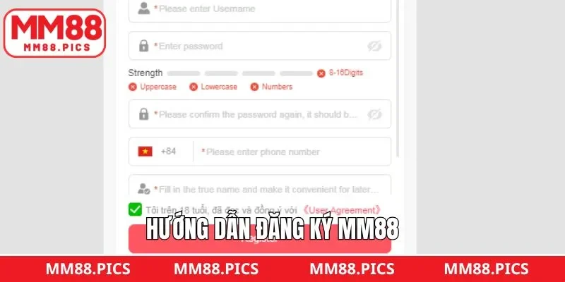 Hướng dẫn chi tiết các bước thực hiện đăng ký MM88